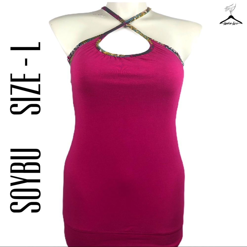 Soybu Pink Tank Top With Built In Bra And Straps